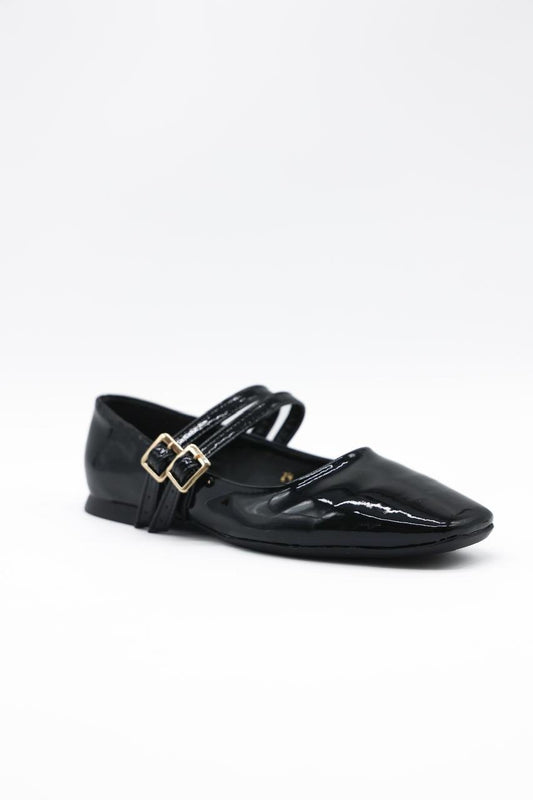 Women's Black Patent Leather Heels – Glossy Pointed-Toe Pumps